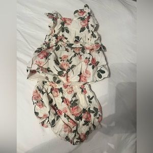 Floral ruffle bummie set from old navy